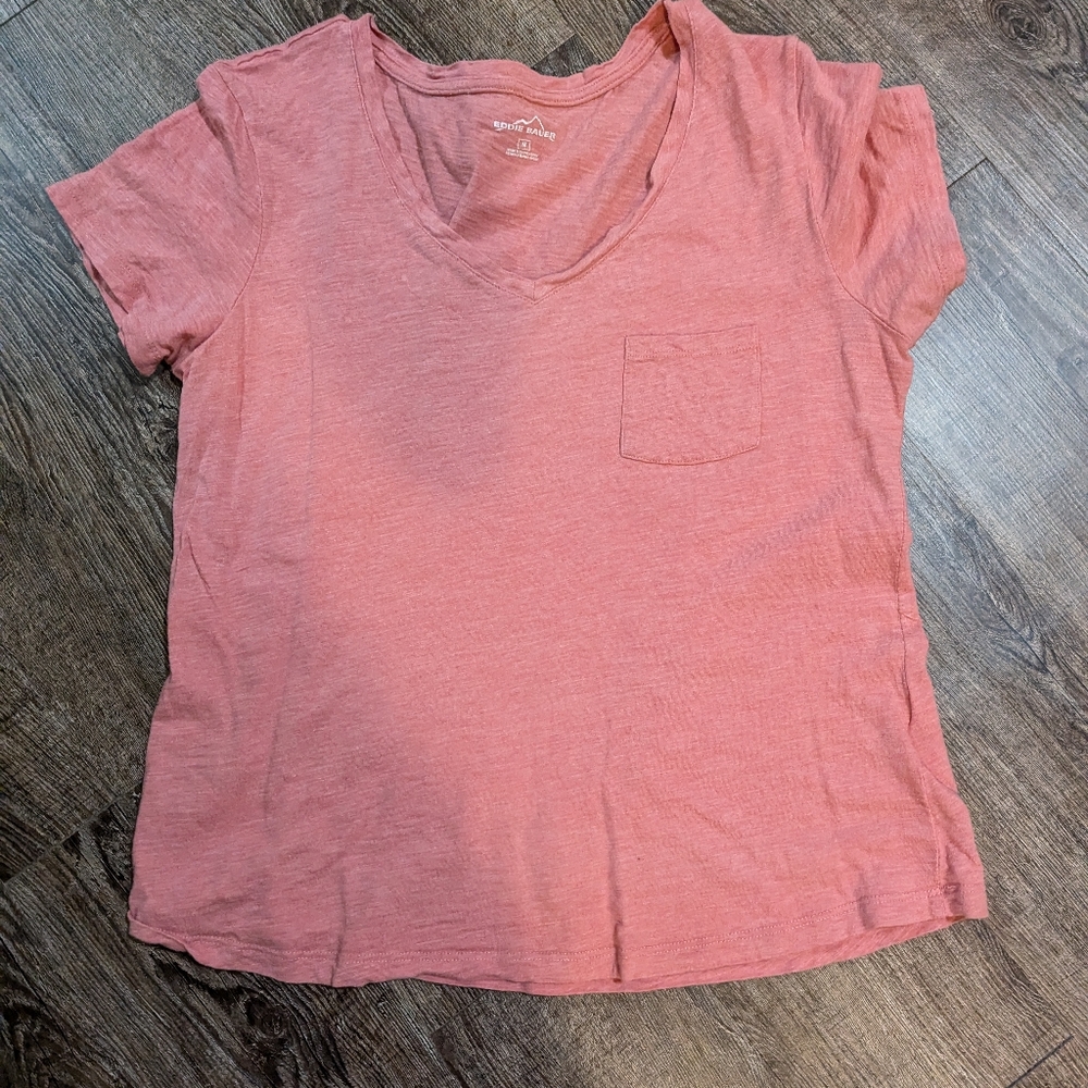 Women's Pink V-Neck Top